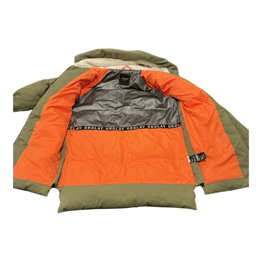Orolay Women’s Olive Green Puffer Jacket Size Small Hooded Winter Coat - Picture 4 of 12